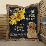 all you need is love and a golden retriever quilt blanket great customized blanket gifts for 0