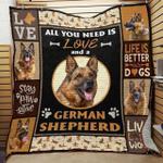 all you need is love and german shepherd quilt blanket great customized blanket gifts for 0