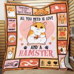all you need is love and hamster quilt blanket great customized blanket gifts for birthday 0