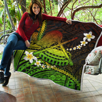 american samoa polynesian seal of with plumeria flowers quilt d2484680