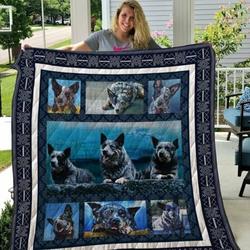 Australian Cattle Dog By The Sea Quilt Blanket Great Customized Blanket Gifts For Birthday Christmas Thanksgiving
