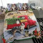 australian shepherd red truck christmas bedding set agrii haiba d2244270