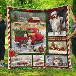 australian shepherd red truck christmas premium quilt home decor quilt d2420510