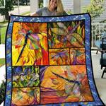 autumn leaf picart printed dragonfly quilt blanket great customized blanket gifts for birthday 0