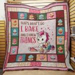 baking unicorn thats what i do i bake and i know things quilt blanket great customized blanket 0