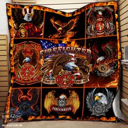 Bald Eagle American Pride Firefighter Quilt Bt
