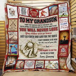 Baseball Grandson Love Gammy Cl18100045Mdq Quilt Blanket