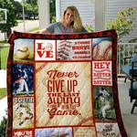 baseball never give up the last swing could win the game quilt blanket great customized gifts for 0