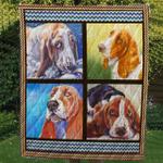 basset hound face colors cl10100035mdq quilt blanket d2483611