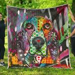 basset hound premium quilt dean russo art d2484054