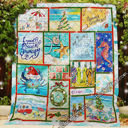 Beach Life Christmas Quilt Blanket Tn141111