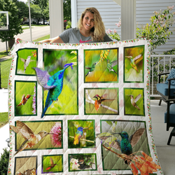 Beautiful Hummingbird Quilt Blanket Great Customized Gifts For Birthday Christmas Thanksgiving Perfect Gifts For Hummingbird Lover