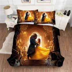 Beauty And The Beast Amazing Disney Room Decor Bedding Set Duvet Cover With Pillowcase Meaningful Gift For Kids Friend Family Member Holiday Gift