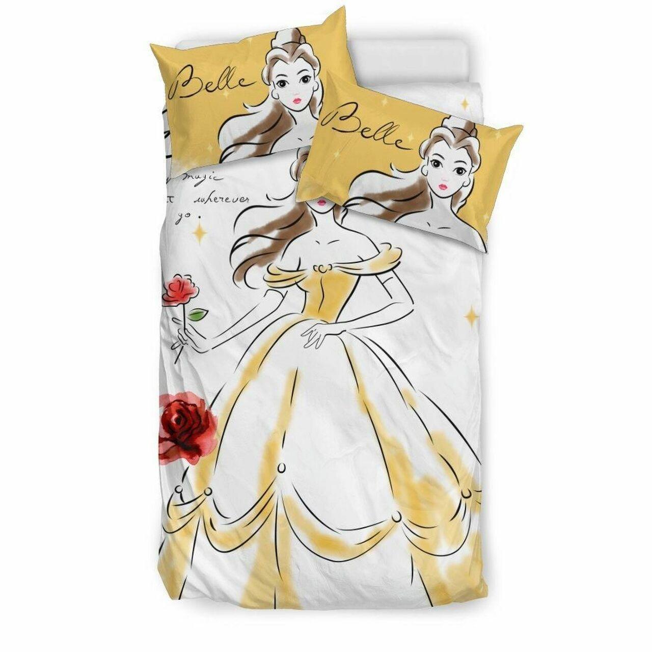 Belle Disney 1 Beautiful Decor For Disney Fan Bedding Set Duvet Cover Meaningful Gift For Love belle disney bedding set 1 duvet cover and pillowcase set d2236099