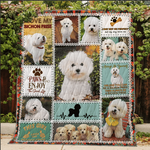 bichon frise talking to the moon quilt blanket dhc31121844td d2447031