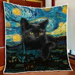 black cat starry night quilt blanket d2448324