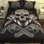 black gun rose flower skull printed bedding d2113476