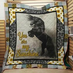 Black Horse You Are My Sunshine Quilt Blanket Great Customized Blanket Gifts For Birthday Christmas Thanksgiving