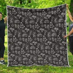Black White Surfing Cl17100088Mdq Quilt Blanket