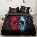 blue and red skull day of the death printed bedding set bedroom decor d2115576