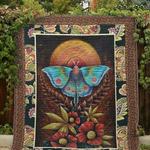 blue butterfly and red flowers hur quilt uj d2485476