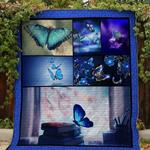 blue butterfly on the books quilt blanket quilt d2417561