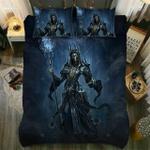 blue smoke skull bedding set bedroom decor d2126409