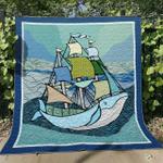 boat and whale ht280602 quilt blanket d2448073