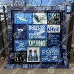 born to scuba dive forced to work cld150671 quilt blanket d2445378