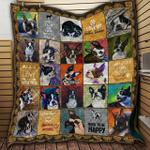 boston terrier fire on fire quilt blanket christmas christmas gifts merry christmas holiday gifts 0