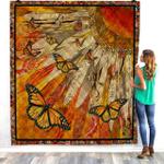 butterfly on sunflower 2 quilt blanket quilt d2415180
