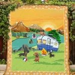 camping dachshund quilt blanket d2418859