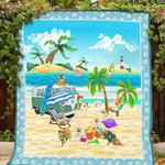 camping golden retriever quilt blanket d2419135