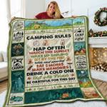 camping rules sit by the fire relax and unwind be grateful for this day quilt blanket great 0