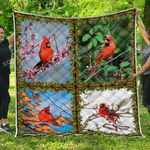 cardinal four seasons quilt blanket great customized blanket gifts for birthday christmas d2413741