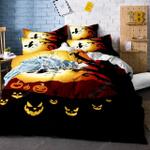 cartoon horror jack o lantern boys bedding set forest duvet cover set sugar skull witch design