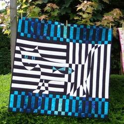 Cat And Fish Cla1010200Q Quilt Blanket