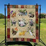 cat and flower dhcld0909 quilt blanket d2411968