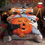 cat halloween pumpkin smile printed bedding set bedroom decor d2188755