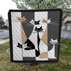 Cat HVT080806 Quilt Blanket Sleepy