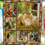 cat in garden dtc2410130 quilt blanket d2480335