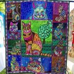 cat in the park quilt blanket quilt d2416111