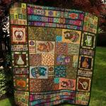 cat leaf and flower pattern quilt blanket quilt d2416085