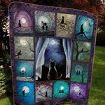 cat moonlight painting quilt blanket quilt d2416125