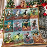cat on bike real love quilt blanket abc06011259 d2412647