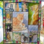 cat staring oil painting quilt blanket quilt d2416353
