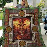 celtic fire dragon quilt blanket great customized gifts for birthday christmas thanksgiving 1