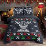 chihuahua christmas red white paws printed bedding set bedroom decor d2231391