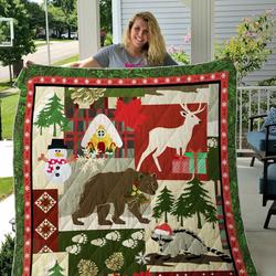 Christmas Animal Quilt Blanket Great Customized Gifts For Birthday Christmas Thanksgiving Perfect Gifts For Animal Lover