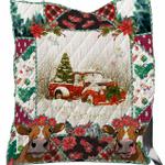 christmas cow quilt for farmers in christmas season d2484372